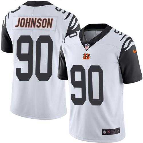 Nike Men & Women & Youth Bengals 90 Michael Johnson White Color Rush Limited Jersey,We sell and wholesale Nike Men & Women & Youth Bengals 90 Michael Johnson White Color Rush Limited Jersey on line form chian!